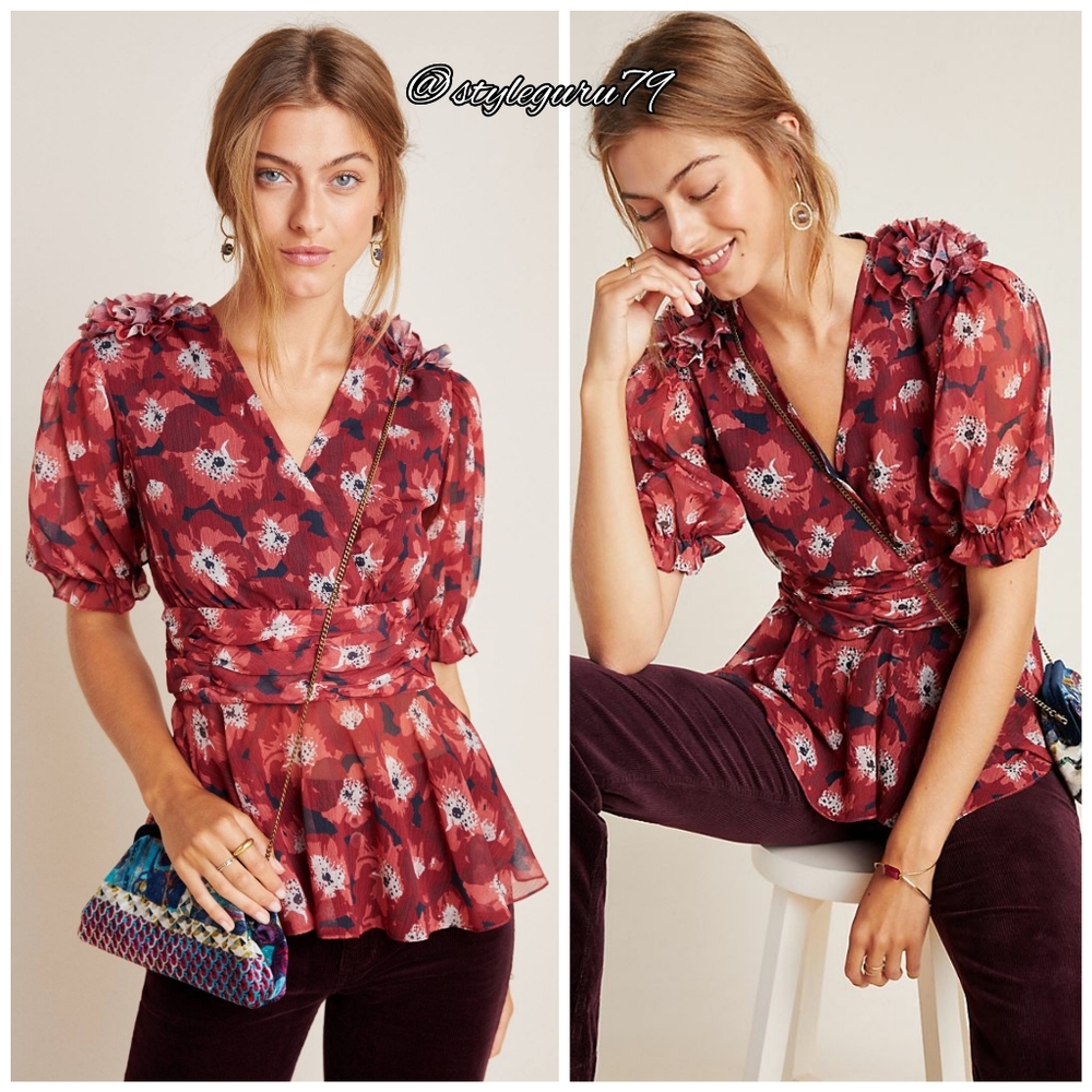 NWT, Anthropologie, Rdalamal Arial V-Neck Blouse